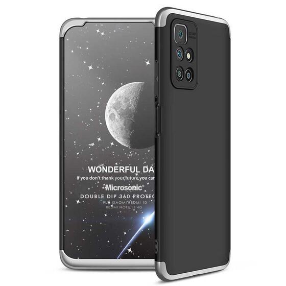 Microsonic Xiaomi Redmi Note 11 4G Kılıf Double Dip 360 Protective Siyah Gri