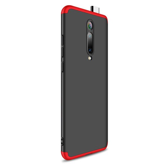 Microsonic Xiaomi Mi 9T Kılıf Double Dip 360 Protective Siyah Kırmızı