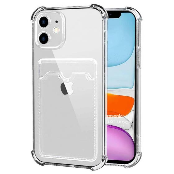 Microsonic Apple iPhone 11 Card Slot Shock Kılıf Şeffaf