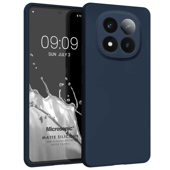 Microsonic Matte Silicone Xiaomi Redmi Note 14 Pro 4G Kılıf Lacivert
