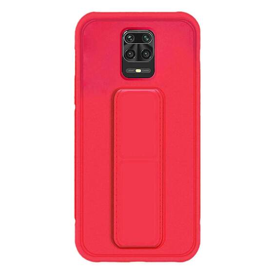 Microsonic Xiaomi Redmi Note 9 Pro Max Kılıf Hand Strap Kırmızı