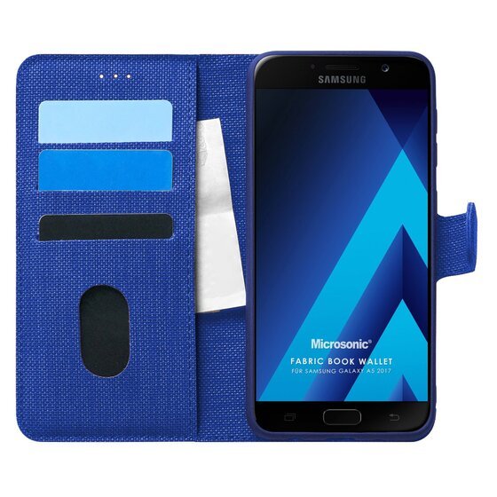 Microsonic Samsung Galaxy A5 2017 Kılıf Fabric Book Wallet Lacivert