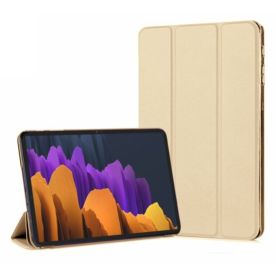 Microsonic Samsung Galaxy Tab S8 Plus X800 Kılıf Slim Translucent Back Smart Cover Gold