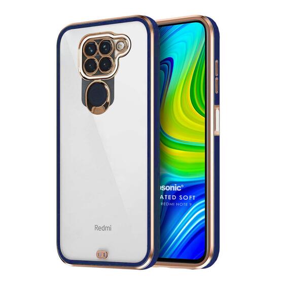 Microsonic Xiaomi Redmi Note 9 Kılıf Laser Plated Soft Lacivert