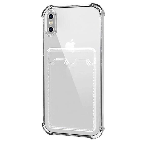 Microsonic Apple iPhone XS Card Slot Shock Kılıf Şeffaf