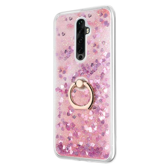 Microsonic Oppo Reno 2Z Kılıf Glitter Liquid Holder Pembe