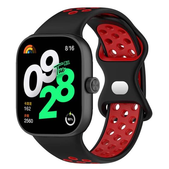 Microsonic Xiaomi Mi Band 8 Pro Rainbow Gently Band Kordon Siyah Kırmızı