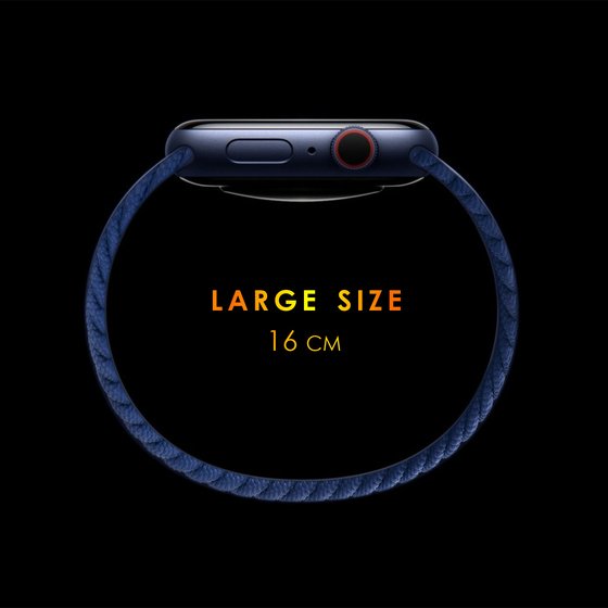 Microsonic Apple Watch Series 9 45mm Kordon, (Large Size, 160mm) Braided Solo Loop Band Gökkuşağı