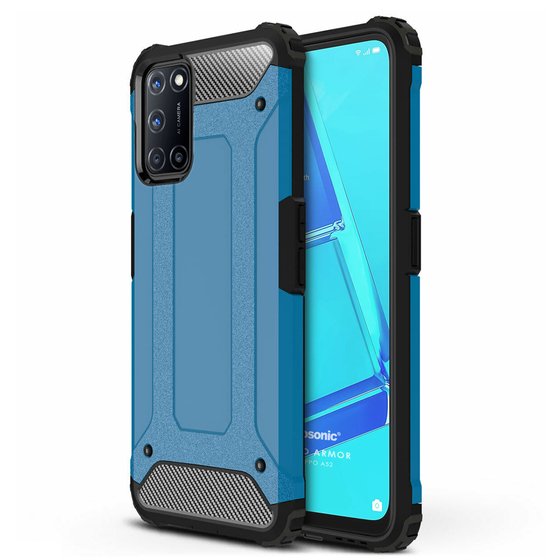 Microsonic Oppo A52 Kılıf Rugged Armor Mavi