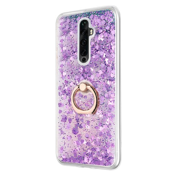 Microsonic Oppo Reno 2Z Kılıf Glitter Liquid Holder Mor