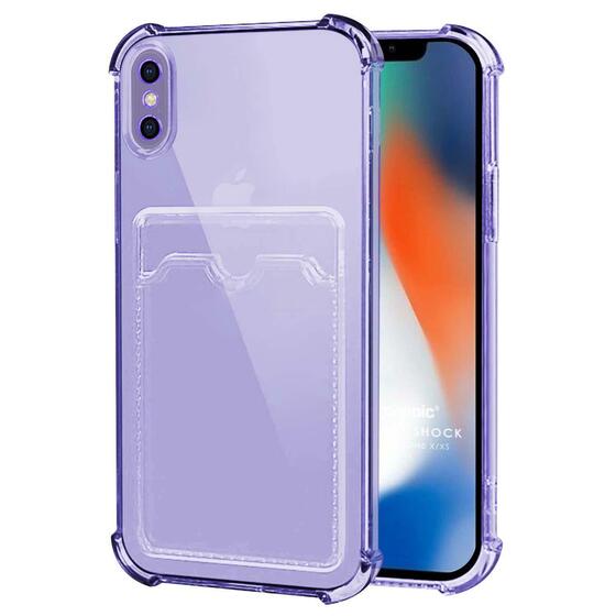 Microsonic Apple iPhone X Card Slot Shock Kılıf Lila