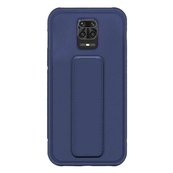 Microsonic Xiaomi Redmi Note 9S Kılıf Hand Strap Lacivert