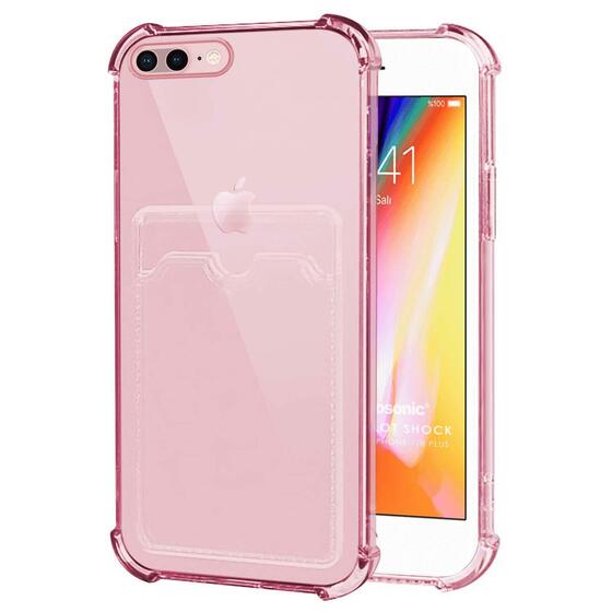 Microsonic Apple iPhone 8 Plus Card Slot Shock Kılıf Pembe