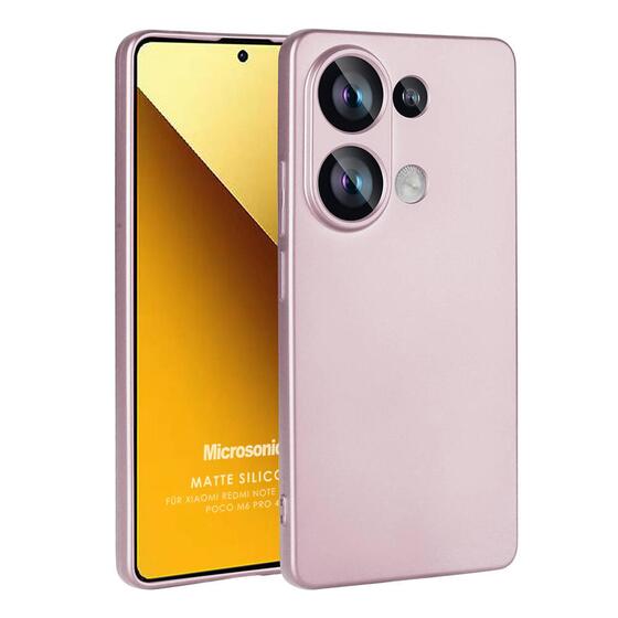 Microsonic Matte Silicone Xiaomi Poco M6 Pro 4G Kılıf Rose Gold