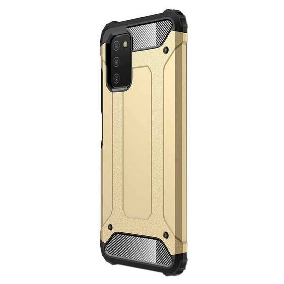 Microsonic Samsung Galaxy A03s Kılıf Rugged Armor Gold