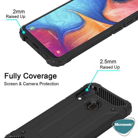 Microsonic Samsung Galaxy M10s Kılıf Rugged Armor Siyah