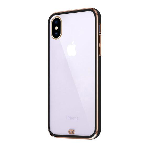 Microsonic Apple iPhone XS Kılıf Laser Plated Soft Siyah