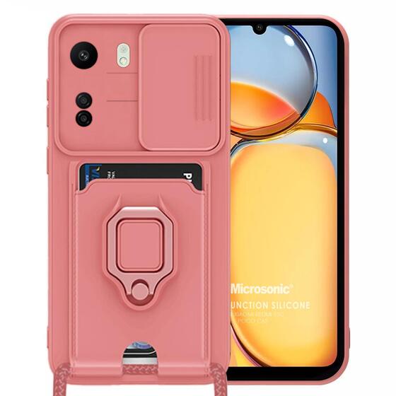 Microsonic Xiaomi Poco C65 Kılıf Multifunction Silicone Pembe