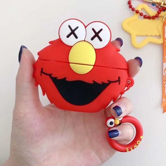 Microsonic AirPods Pro Kılıf Cartoon Figürlü Silikon Crtn-Fgr-Elmo