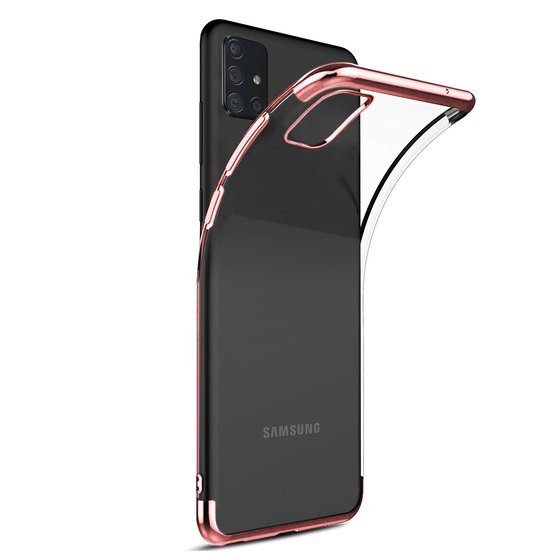 Microsonic Samsung Galaxy A71 Kılıf Skyfall Transparent Clear Rose Gold