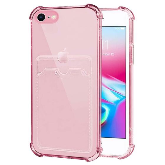 Microsonic Apple iPhone 8 Card Slot Shock Kılıf Pembe