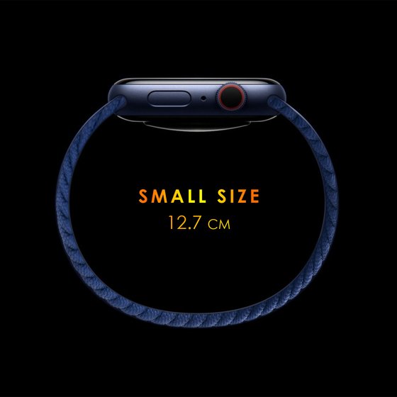 Microsonic Apple Watch Series 9 45mm Kordon, (Small Size, 127mm) Braided Solo Loop Band Sarı