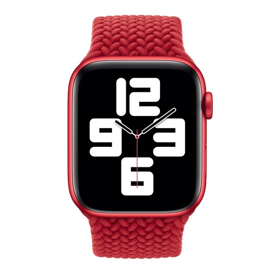 Microsonic Apple Watch Series 9 45mm Kordon, (Small Size, 127mm) Braided Solo Loop Band Sarı