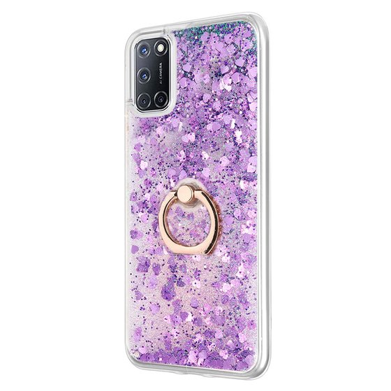 Microsonic Oppo A92 Kılıf Glitter Liquid Holder Mor