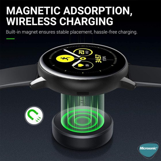 Microsonic Samsung Galaxy Watch 7 44mm Manyetik Type-C Şarj Kablosu Siyah