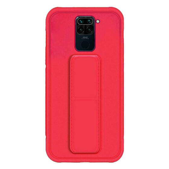 Microsonic Xiaomi Redmi Note 9 Kılıf Hand Strap Kırmızı