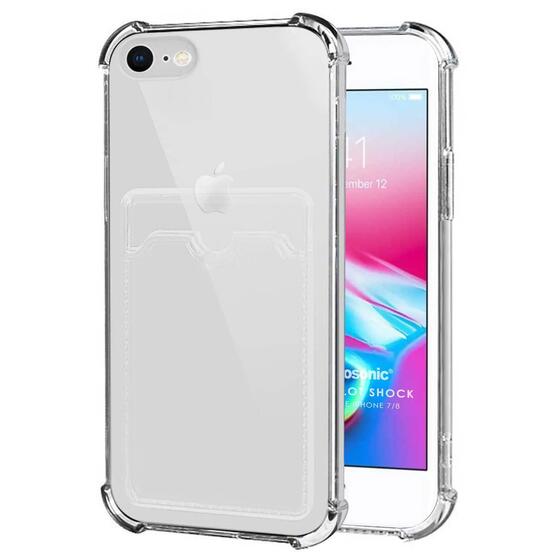 Microsonic Apple iPhone 8 Card Slot Shock Kılıf Şeffaf