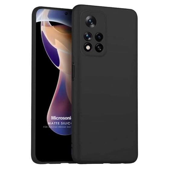 Microsonic Matte Silicone Xiaomi Redmi Note 11 Pro Kılıf Siyah