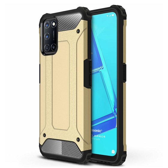 Microsonic Oppo A92 Kılıf Rugged Armor Gold