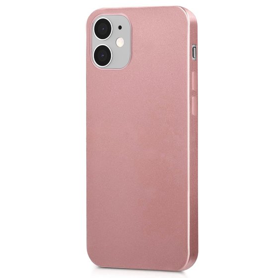 Microsonic Matte Silicone Apple iPhone 12 Kılıf Rose Gold