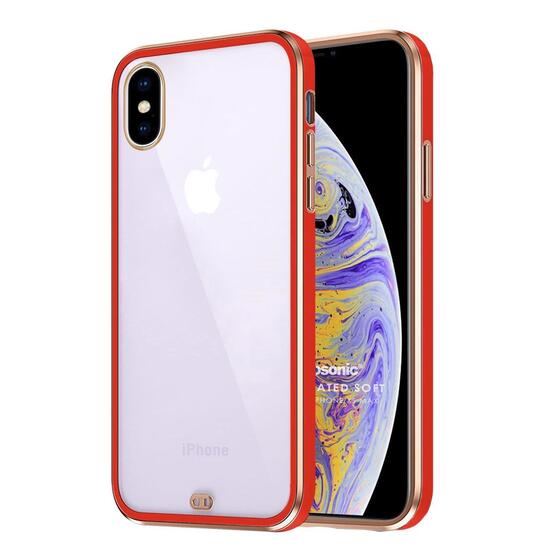 Microsonic Apple iPhone XS Max Kılıf Laser Plated Soft Kırmızı