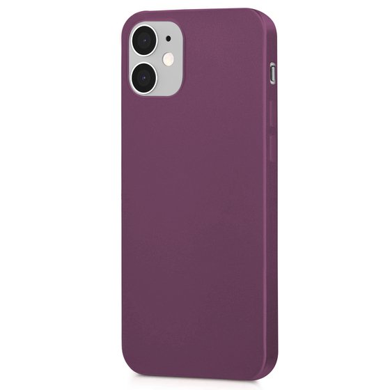 Microsonic Matte Silicone Apple iPhone 12 Kılıf Mor