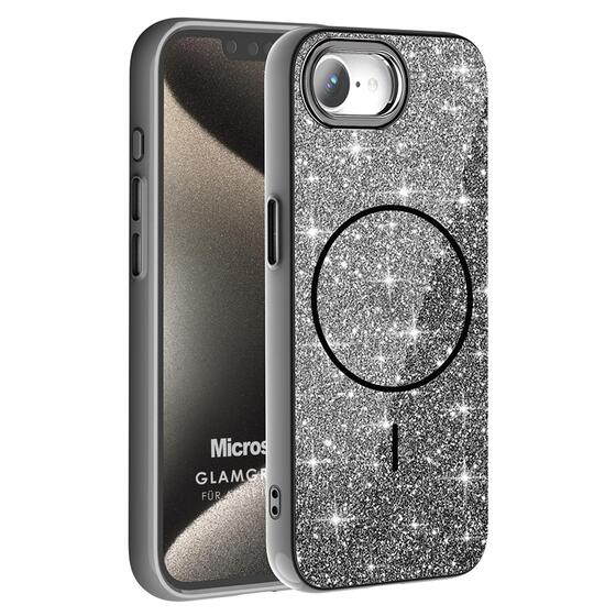 Microsonic Apple iPhone 16e Kılıf GlamGrip Luxe Siyah