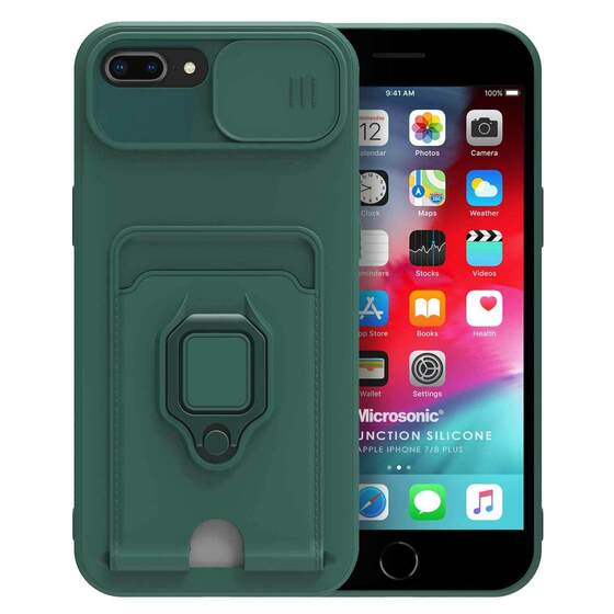 Microsonic Apple iPhone 8 Plus Kılıf Multifunction Silicone Yeşil