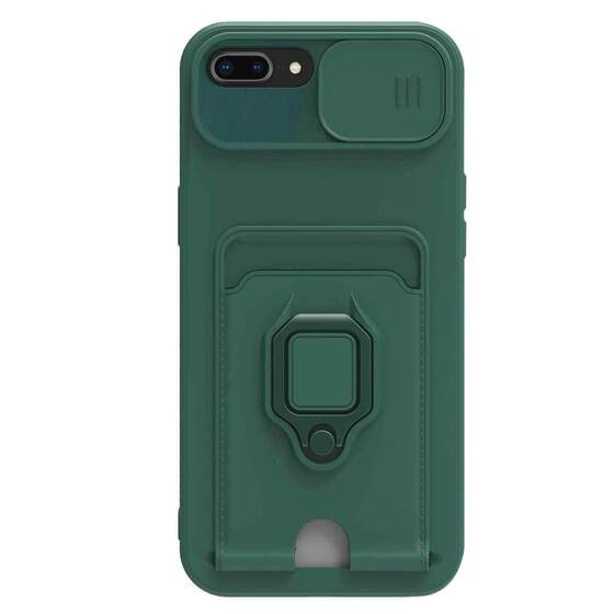 Microsonic Apple iPhone 8 Plus Kılıf Multifunction Silicone Yeşil