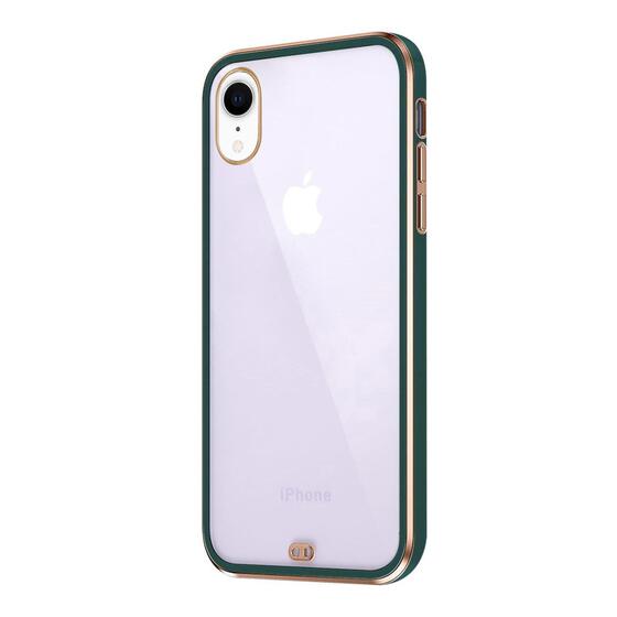 Microsonic Apple iPhone XR Kılıf Laser Plated Soft Koyu Yeşil