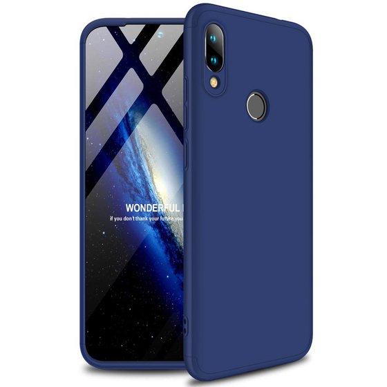 Microsonic Xiaomi Redmi Note 7 Kılıf Double Dip 360 Protective Lacivert