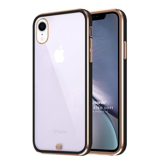 Microsonic Apple iPhone XR Kılıf Laser Plated Soft Siyah