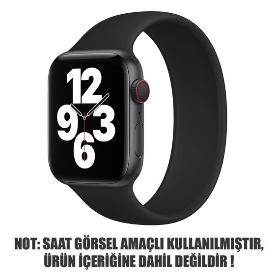 Microsonic Apple Watch Series 9 45mm Kordon, (Large Size, 170mm) New Solo Loop Siyah