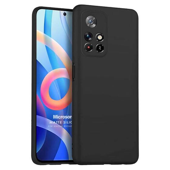 Microsonic Matte Silicone Xiaomi Redmi Note 11 Kılıf Siyah