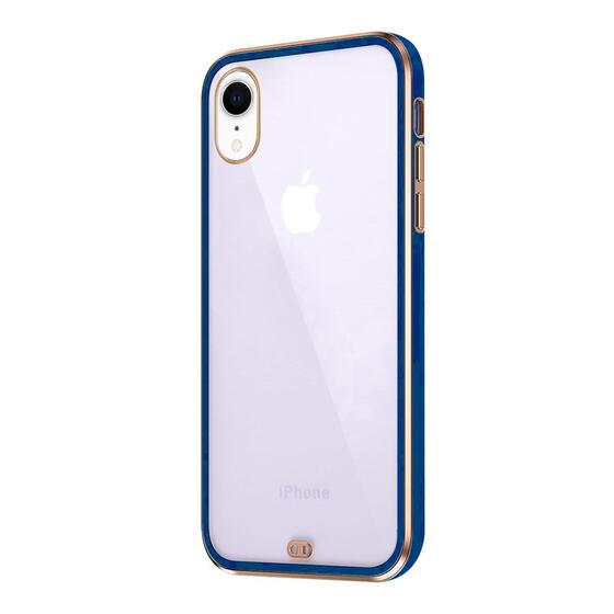 Microsonic Apple iPhone XR Kılıf Laser Plated Soft Lacivert