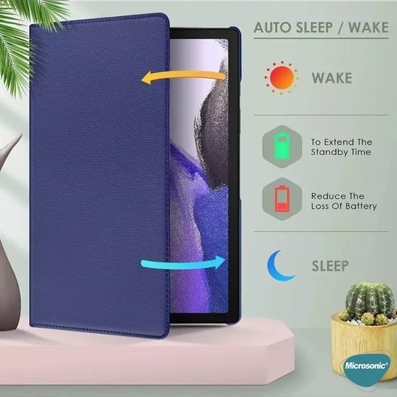 Microsonic Samsung Galaxy Tab S10 Ultra X920 Kılıf 360 Rotating Stand Deri Siyah