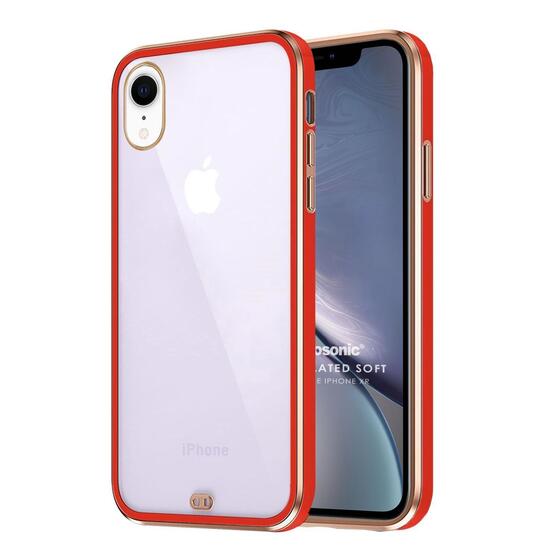 Microsonic Apple iPhone XR Kılıf Laser Plated Soft Kırmızı