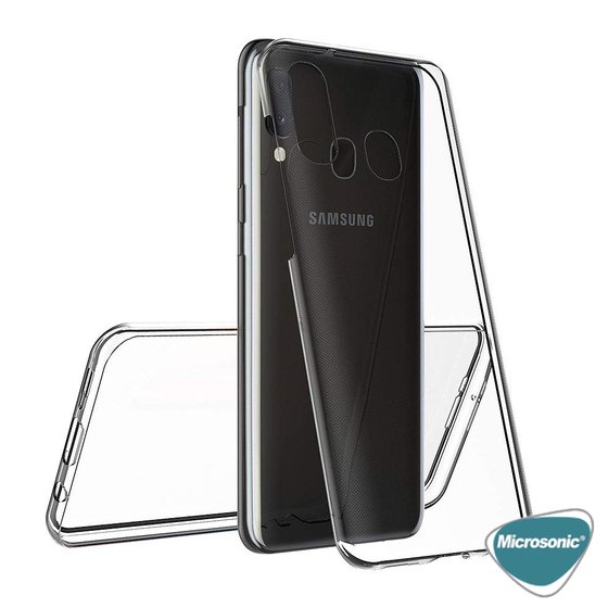 Microsonic Samsung Galaxy M10s Kılıf 6 tarafı tam full koruma 360 Clear Soft Şeffaf