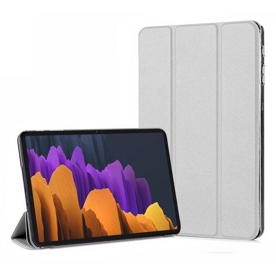 Microsonic Samsung Galaxy Tab S8 X700 Kılıf Slim Translucent Back Smart Cover Gümüş