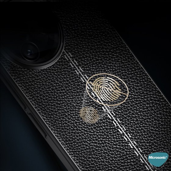 Microsonic Xiaomi Poco F7 Pro Kılıf Deri Dokulu Silikon Siyah